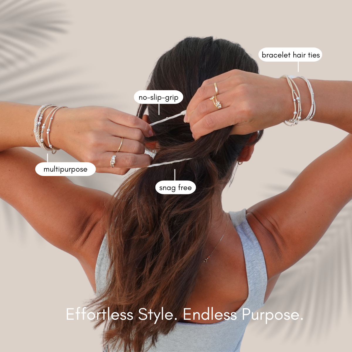 Latte Hair Tie Bracelet Set