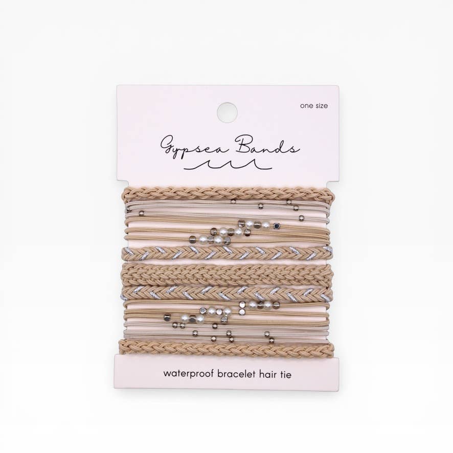 Latte Hair Tie Bracelet Set